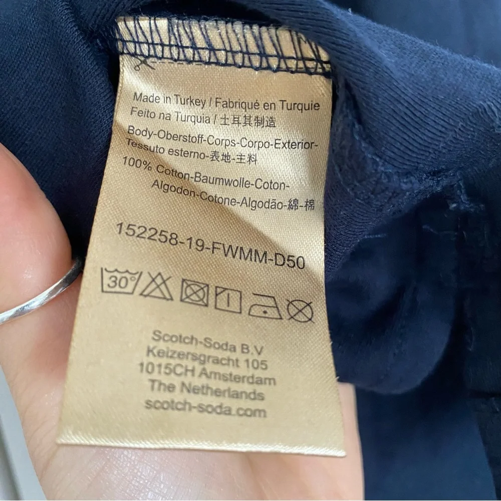 Scotch & Soda Navy Long Sleeve Tee with Red Accent - Picture 6 of 6